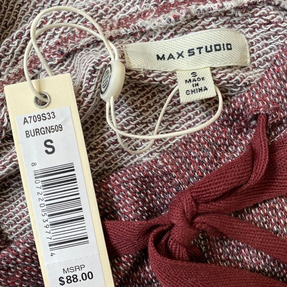 MAX Studio BNWT Hooded Tunic Sweater Burgundy - Picture 10 of 10